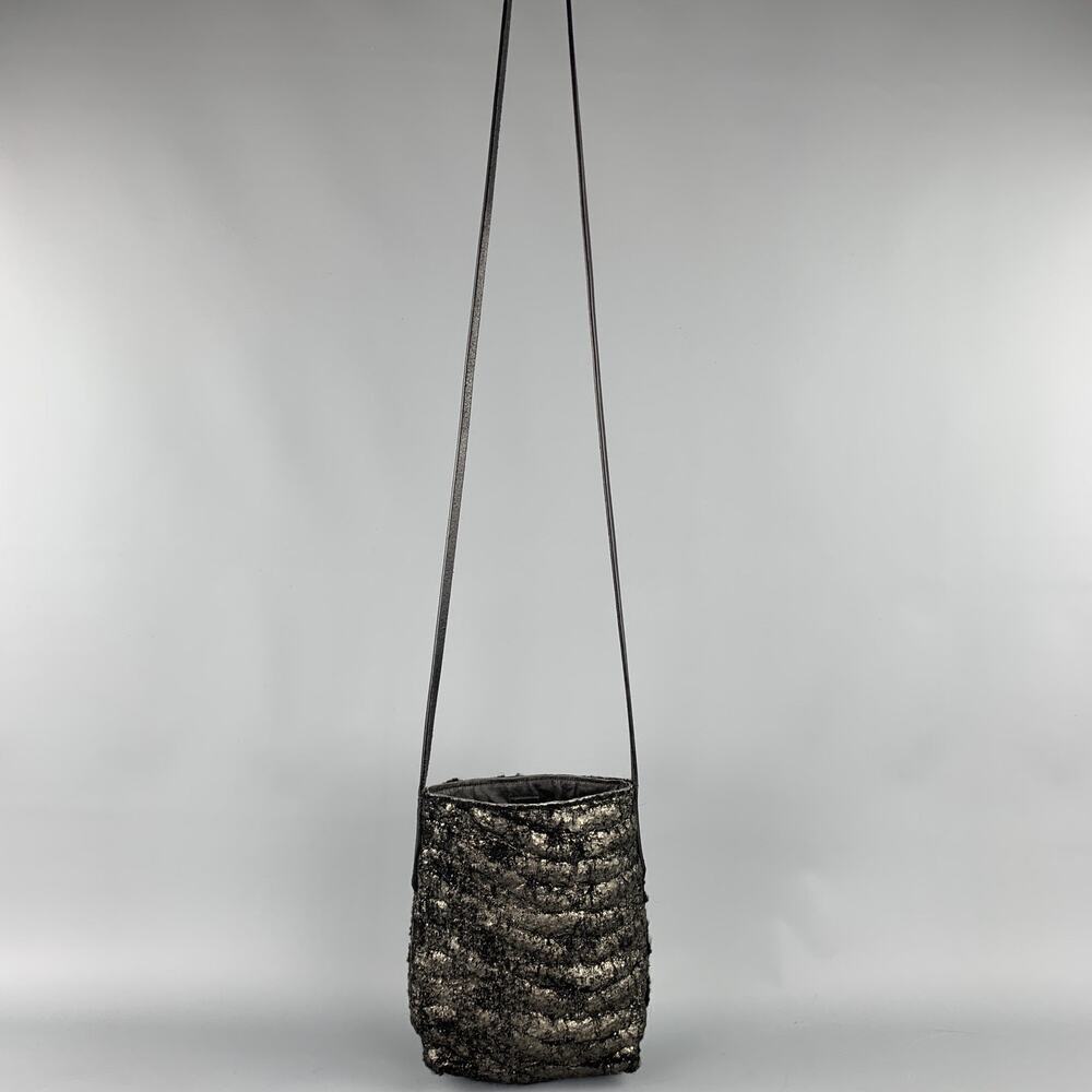 SIMONA TAGLIAFERRI Textured Grey Fabric Shoulder Handbag